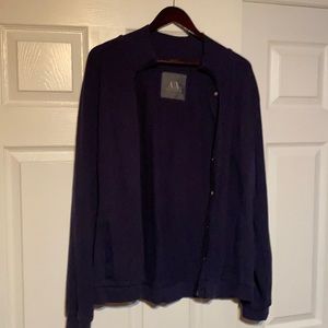 Armani exchange navy zip up coat